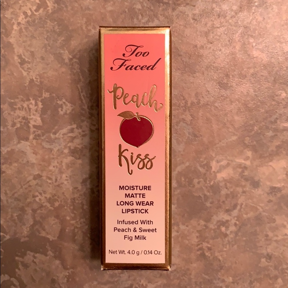 Too Faced peach kiss lipstick
